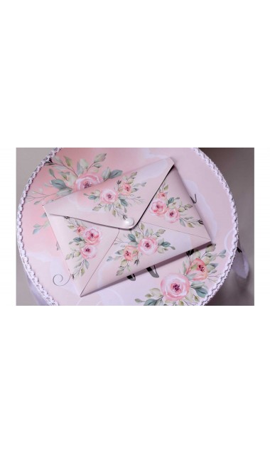 Trusou de botez somon cu alb si cu motive florale Watercolor Flowers 18